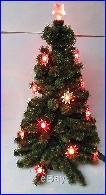 Vintage 20 Light C-6 Christmas Light Tree Full Of Old Matchless Stars