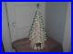 Vintage 20 White Ceramic Christmas Tree Set withManger Nativity Base & Star RARE