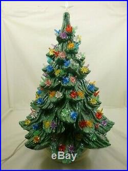 Vintage 21 Ceramic Christmas Tree Green withMulti Colored Lights