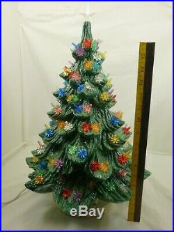 Vintage 21 Ceramic Christmas Tree Green withMulti Colored Lights