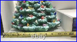 Vintage 21 Ceramic Flocked Christmas Tree Star Doves Bulbs 1 Foot Around