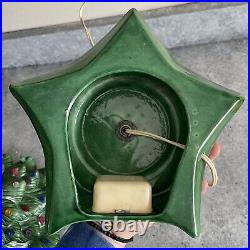 Vintage 21? Lighted Ceramic Christmas Tree with wand Up Music Box(not Working)