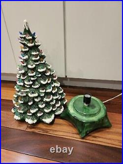 Vintage 21 Original Ceramic flocked Christmas Tree with base