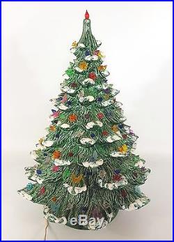 Vintage 22 1970's Ceramic Flocked Christmas Tree