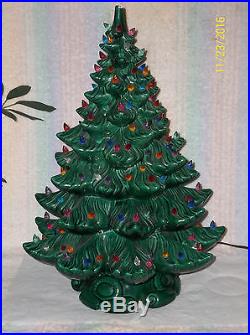 Vintage 22 Atlantic Mold Ceramic Christmas Tree 100+ Lights