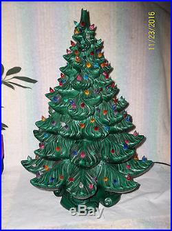 Vintage 22 Atlantic Mold Ceramic Christmas Tree 100+ Lights