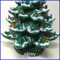 Vintage 22 Ceramic Flocked Lighted Christmas Tree