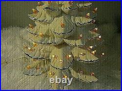Vintage 22 White Ceramic Gold trim Christmas Tree with base