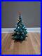 Vintage 23 Atlantic Mold Green Flocked Ceramic Christmas Tree Large 3 Piece