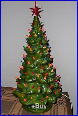 Vintage 23 Ceramic Light Up Christmas Tree 1973. MUST SHIP SOON