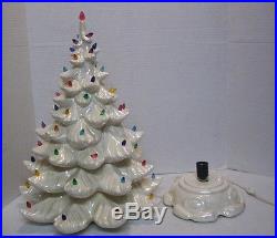 Vintage 23 White Pearl Iridescent Ceramic Christmas Tree Atlantic Mold Style