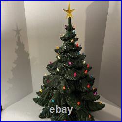 Vintage 24 Atlantic Mold Ceramic Christmas Tree Green 25x15 Ornament