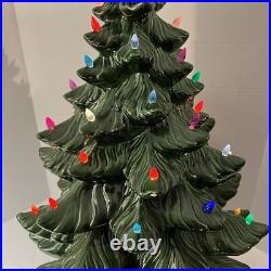 Vintage 24 Atlantic Mold Ceramic Christmas Tree Green 25x15 Ornament