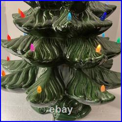 Vintage 24 Atlantic Mold Ceramic Christmas Tree Green 25x15 Ornament