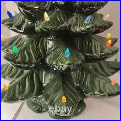 Vintage 24 Atlantic Mold Ceramic Christmas Tree Green 25x15 Ornament