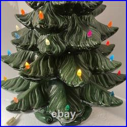 Vintage 24 Atlantic Mold Ceramic Christmas Tree Green 25x15 Ornament