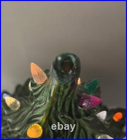 Vintage 24 Atlantic Mold Ceramic Christmas Tree Green 25x15 Ornament
