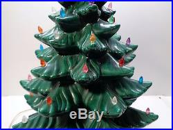 Vintage 25 ATLANTIC MOLD Green Ceramic Christmas Tree with Bulbs & Star