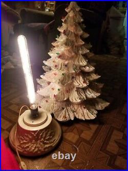 Vintage 26 1970's Nowell Mold Irradecent Light-Up Ceramic Christmas Tree