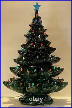 Vintage 26 Atlantic Mold Ceramic 3 Piece Christmas Tree Lights Gorgeous 1974
