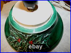 Vintage 2pc. Lighted Green Flocked Ceramic Christmas Tree 19