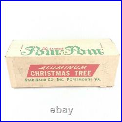 Vintage 3 Foot Sparkler Pom Pom Silver Aluminum Xmas Tree In Orig Box Complete