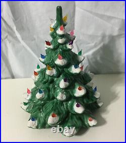 Vintage 3 Piece Ceramic ATLANTIC MOLD 1974 Lighted Christmas Tree Handmade 20