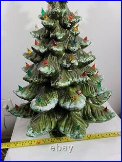 Vintage 3 Piece Ceramic ATLANTIC MOLD Lighted Christmas Tree Handmade 24+ 1973