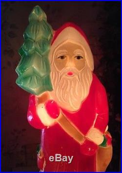 Vintage 30 Father Christmas Tree Union Santa Lighted Blow Mold Rare # 7640