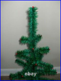 Vintage 30 Green Christmas Feather Tree! Real Goose Feathers! Made In The USA