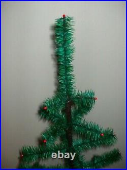 Vintage 36 Green Christmas Feather Tree! Real Goose Feathers! Made In The USA