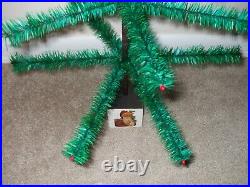 Vintage 36 Green Christmas Feather Tree! Real Goose Feathers! Made In The USA