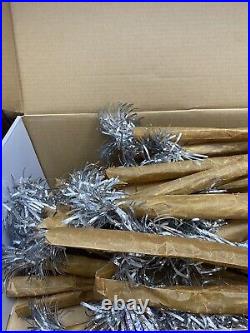 Vintage 4.5' Aluminum Silver Tinsel Christmas Tree 41 Branches No Box