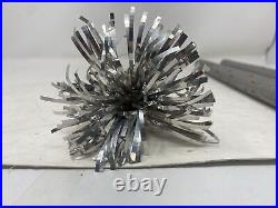 Vintage 4.5' Aluminum Silver Tinsel Christmas Tree 41 Branches No Box