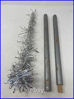 Vintage 4.5' Aluminum Silver Tinsel Christmas Tree 41 Branches No Box