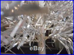 Vintage 4 Foot Aluminum Christmas Silver Branch Tree Midcentury