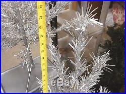 Vintage 4 Foot Aluminum Christmas Silver Branch Tree Midcentury