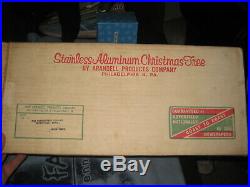 Vintage 4 Foot Silver Glow Lifetime Stainless Aluminum Christmas Tree By Arandel