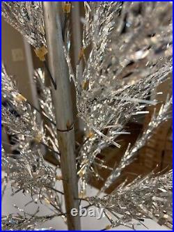 Vintage 4 Ft Christmas Tree Pine Sparkling Stainless Metal Pom Branches A-431