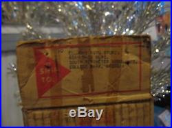 Vintage 4 Ft Evergleam Stainless Aluminum Christmas Tree Original Box POM POM