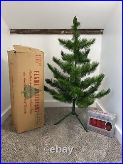 Vintage 4' Pine Christmas Tree By American Tree And Wreath & Everglow Light Set