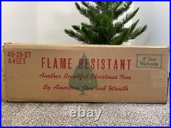 Vintage 4' Pine Christmas Tree By American Tree And Wreath & Everglow Light Set