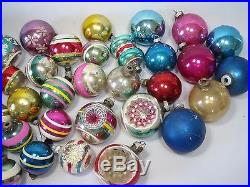 Vintage 42 Piece Lot Mercury Glass Christmas Tree Hand Painted Ornaments