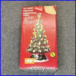 Vintage 46 Light Ceramic Christmas Tree 16.5 in Holly Base Bulbs Star Zayre Vintage 46 Light Ceramic Christmas Tree 16.5 in Holly Base Bulbs Star Zayre