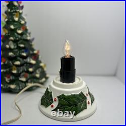 Vintage 46 Light Ceramic Christmas Tree 16.5 in Holly Base Bulbs Star Zayre