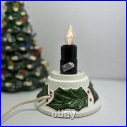 Vintage 46 Light Ceramic Christmas Tree 16.5 in Holly Base Bulbs Star Zayre