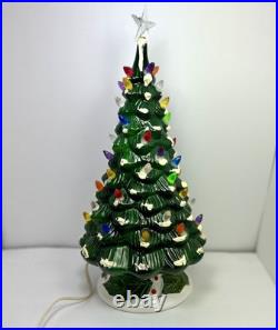 Vintage 46 Light Ceramic Christmas Tree 16.5 in Holly Base Bulbs Star Zayre Vintage 46 Light Ceramic Christmas Tree 16.5 in Holly Base Bulbs Star Zayre