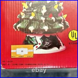 Vintage 46 Light Ceramic Christmas Tree 16.5 in Holly Base Bulbs Star Zayre