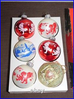 Vintage 5 Boxes Of Christmas Tree Ornaments Balls