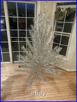 Vintage 6 1/2 Foot Aluminum Christmas Tree Craft House withTripod & 68 branches